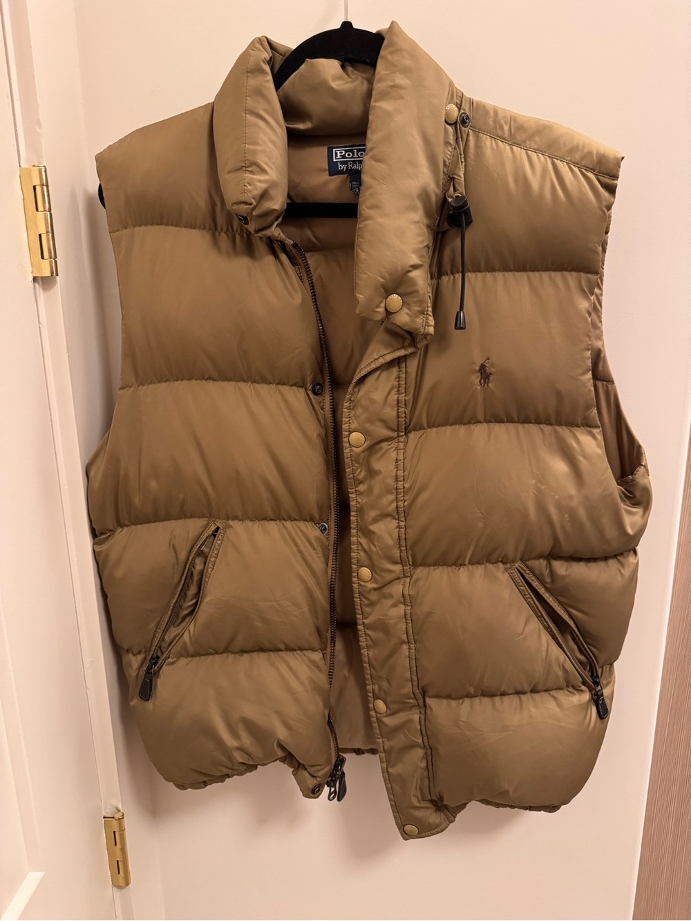 Polo by Ralph Lauren Y2K Era Khaki Down Puffer Vest Mens Medium